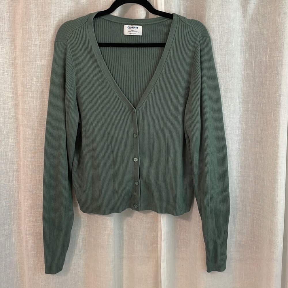 Old Navy Green Cardigan XL